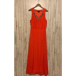 Size XL AGB Orange Maxi Dress with Beaded Details